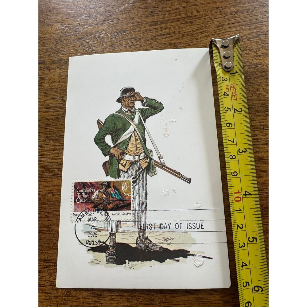 Vintage 1975 Salem Poor First Day Issue Postcard Bicentennial Stamp FDC - Picture 8 of 9